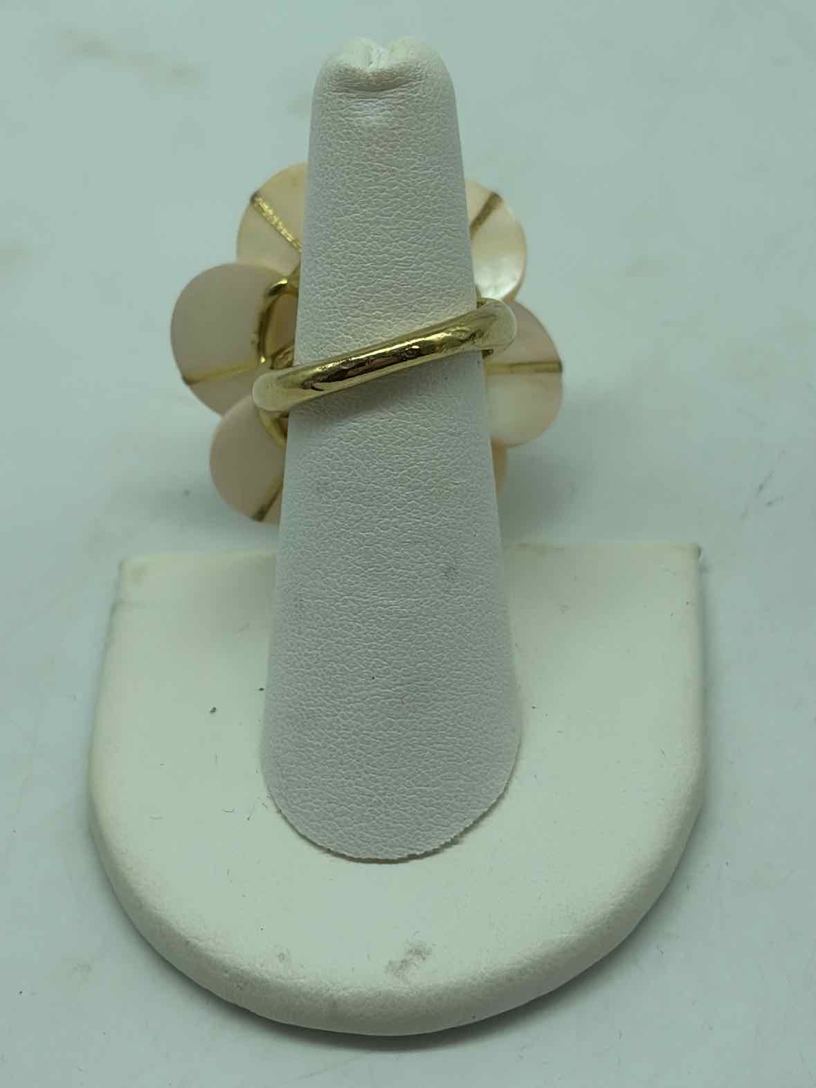 Kate Spade Gold and Pink Flower Size 7 Statement Ring | True Fashionistas.