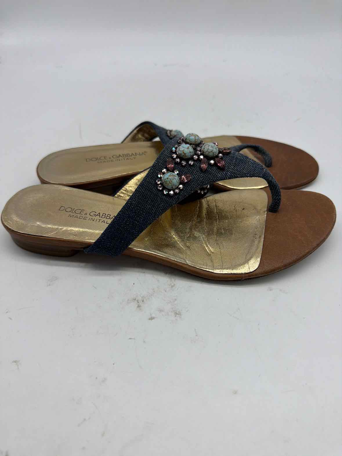 Pre-Owned Dolce & Gabbana Blue Size 6 Denim Thong Sandals | True Fashionistas.