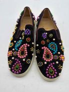 Pre-Owned Christina Love Black Size 6 Beaded Candy Boat Flats | True Fashionistas.