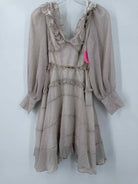 Pre-Owned Avantlook Tan Size Medium Short Long Sleeve Dress | True Fashionistas.