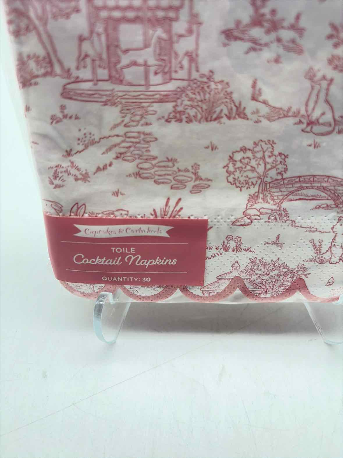 Pink Toile Paper Cocktail Napkins | True Fashionistas.