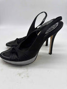 Pre-Owned Rene Caovilla Black Size 9 Slingback Heels | True Fashionistas.
