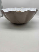Mud Pie Set of 2 White and Tan Scalloped Bowl | True Fashionistas.