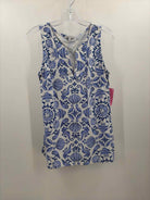 Pre-Owned Sunsets & Sweet Tea Blue Size Small Printed Tank Top | True Fashionistas.