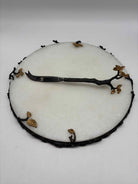 L'Objet White Marble Cheese Board w/Brass Accents & Knife | True Fashionistas.