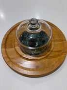 Wood & Green Marble Cheeseboard w/ Glass Dome | True Fashionistas.