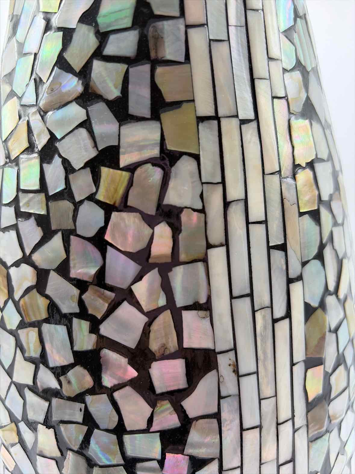 Mother of Pearl Mosaic Black Vase | True Fashionistas.