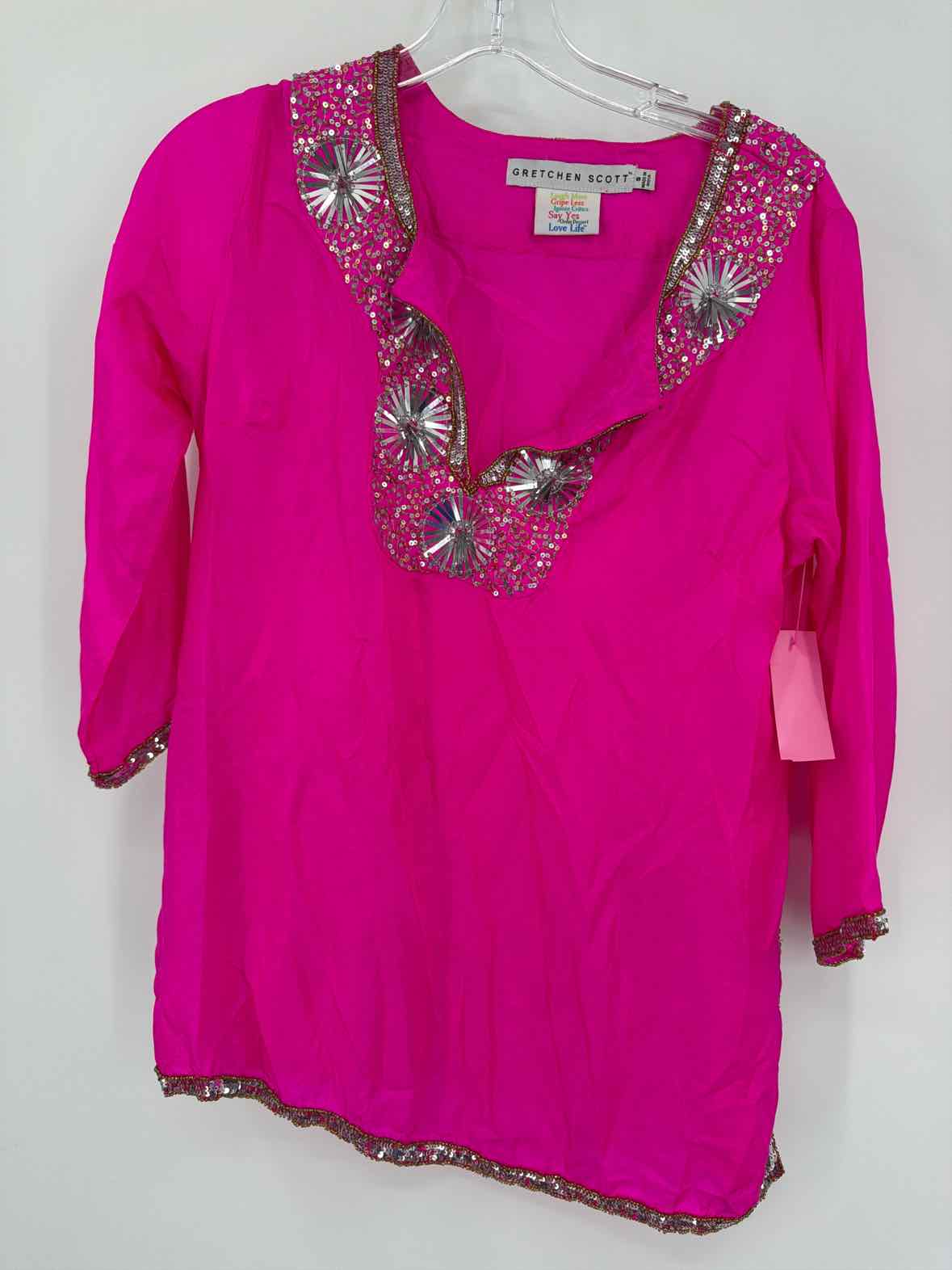 Pre-Owned Gretchen Scott Pink Size Small Tunic Blouse | True Fashionistas.