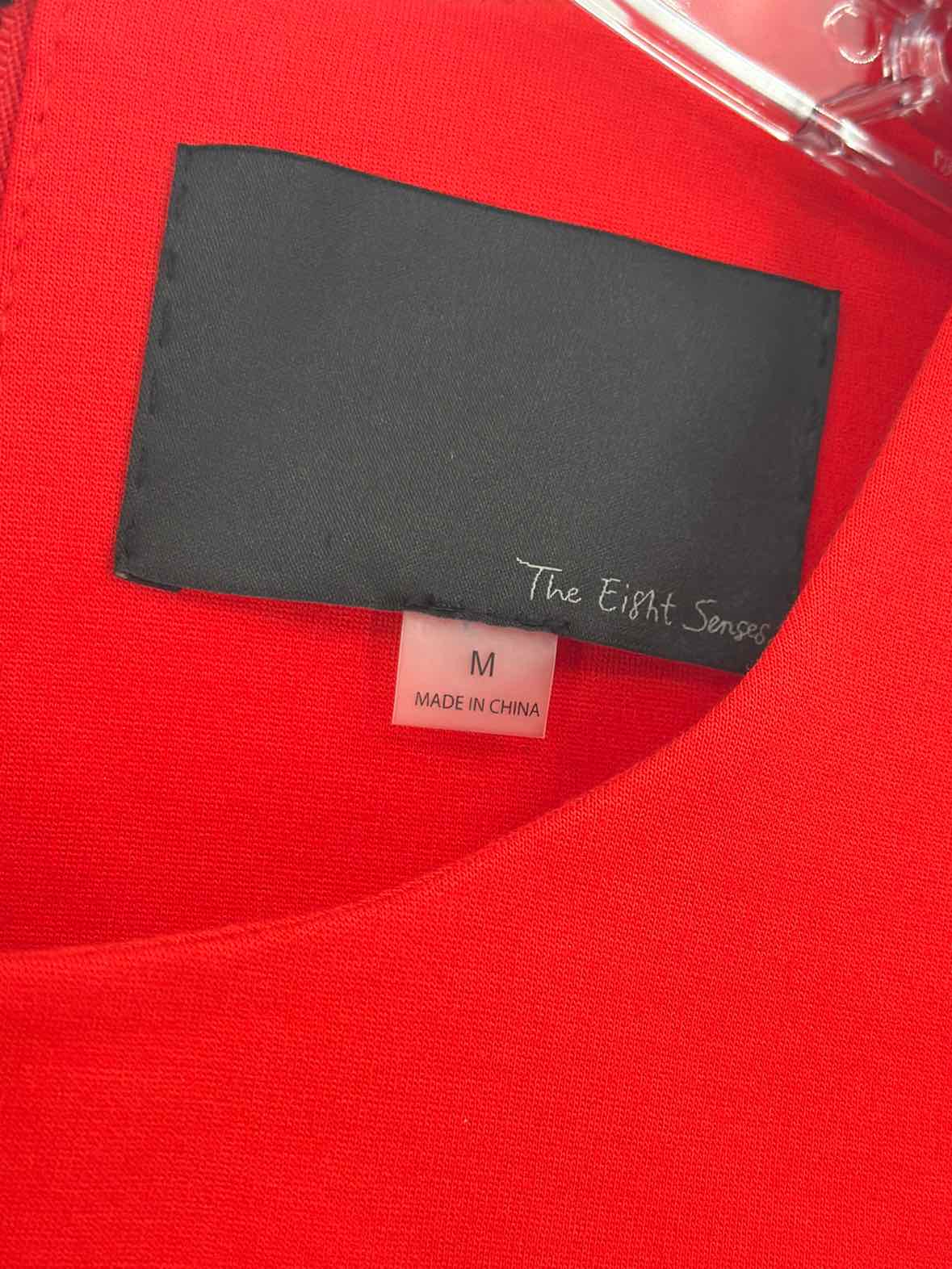 Pre-Owned The Eight Senses Red Size Medium Short Long Sleeve Dress | True Fashionistas.