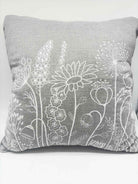Gray Floral Embroidered Pillow | True Fashionistas.