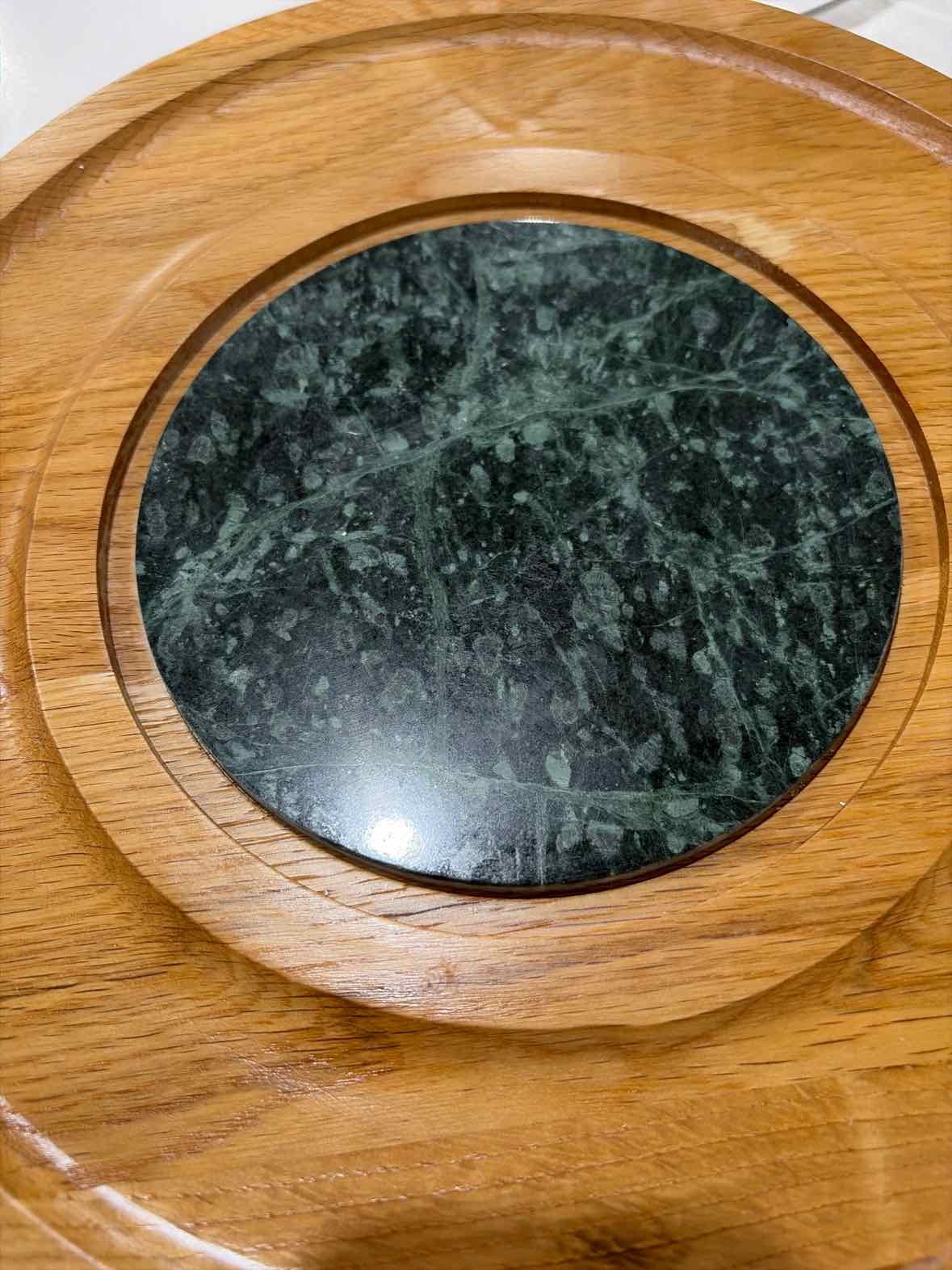Wood & Green Marble Cheeseboard w/ Glass Dome | True Fashionistas.