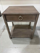 Vanguard Gray Wood 1 drawer Nightstand | True Fashionistas.