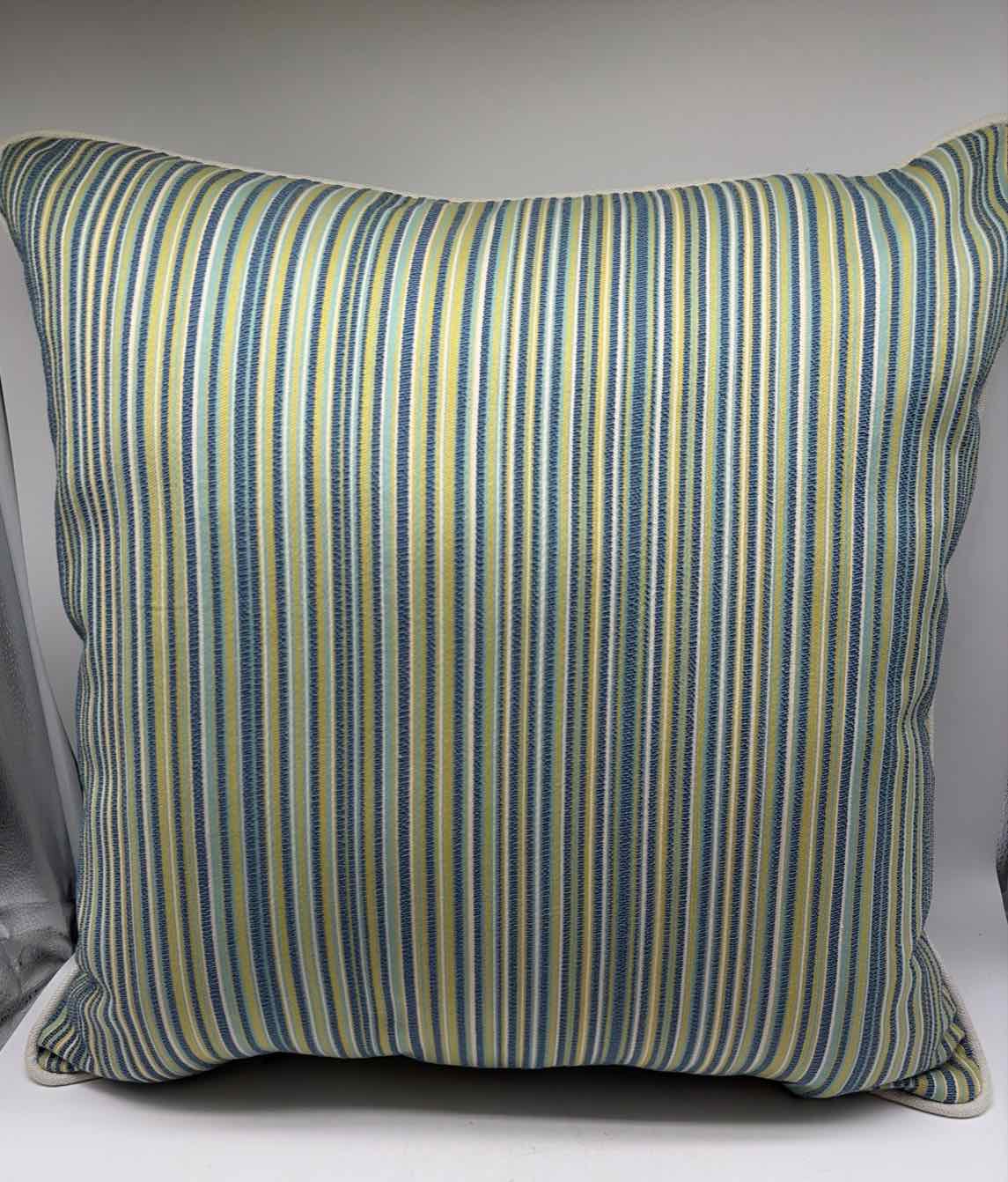 Blue & Green Striped Pillow | True Fashionistas.
