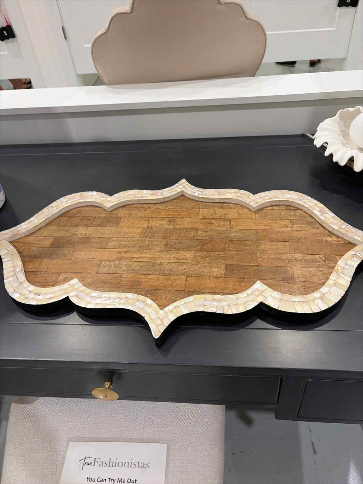 Tray With Mother Of Pearl Border Inlay | True Fashionistas.