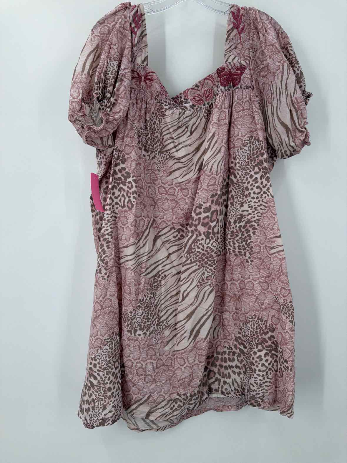 Pre-Owned Johnny Was Workshop Pink Size XL Short Short Sleeve Dress | True Fashionistas.