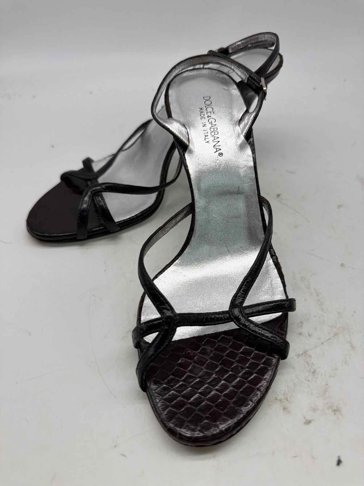 Pre-Owned Dolce & Gabbana Black Size 37.5 Strappy Heels | True Fashionistas.