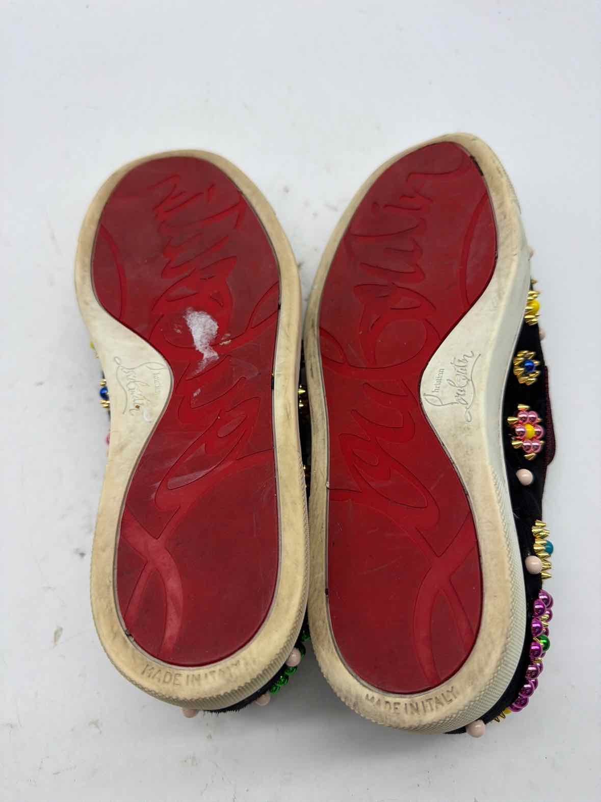 Pre-Owned Christina Love Black Size 6 Beaded Candy Boat Flats | True Fashionistas.