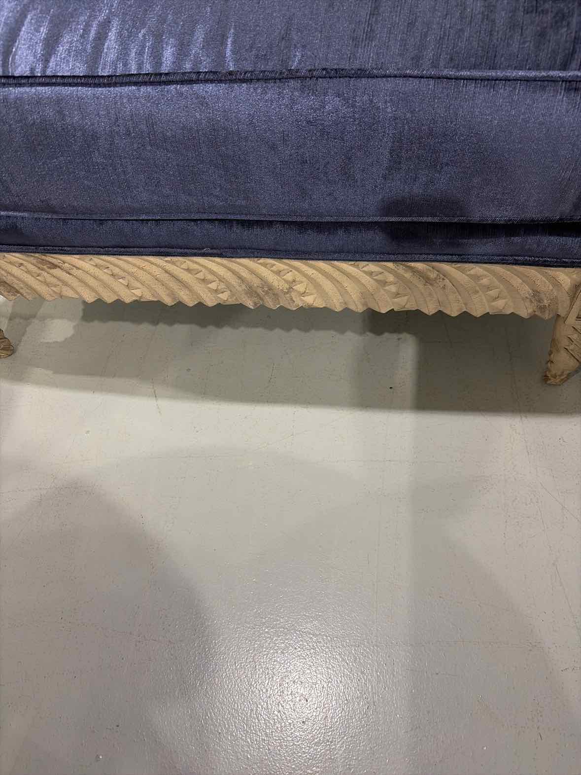 Navy Velvet Living Room Chair W/Wood Frame | True Fashionistas.