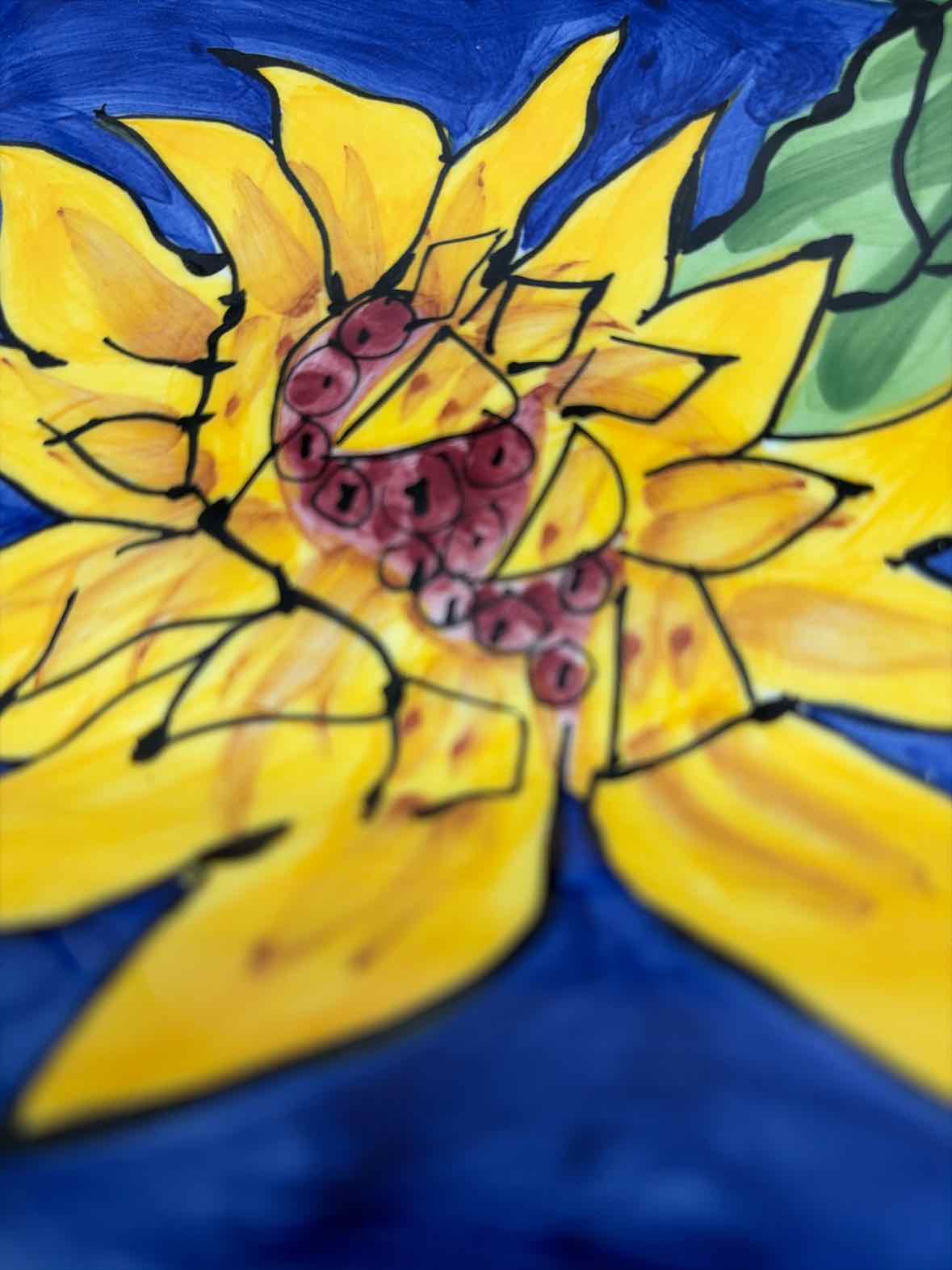 Tika Blue & Yellow Sunflower Platter | True Fashionistas.