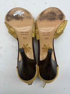 Pre-Owned Charlotte Olympia Gold Size 8.5 Caged Heels | True Fashionistas.