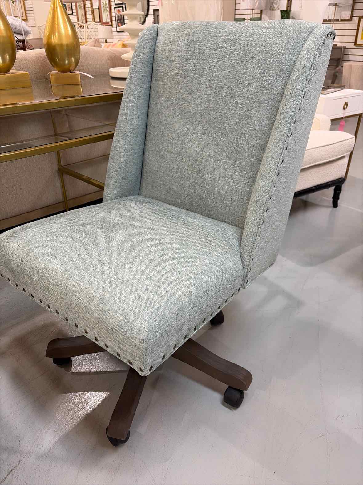 Upholstered Desk Chair Teal | True Fashionistas.