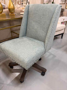 Upholstered Desk Chair Teal | True Fashionistas.