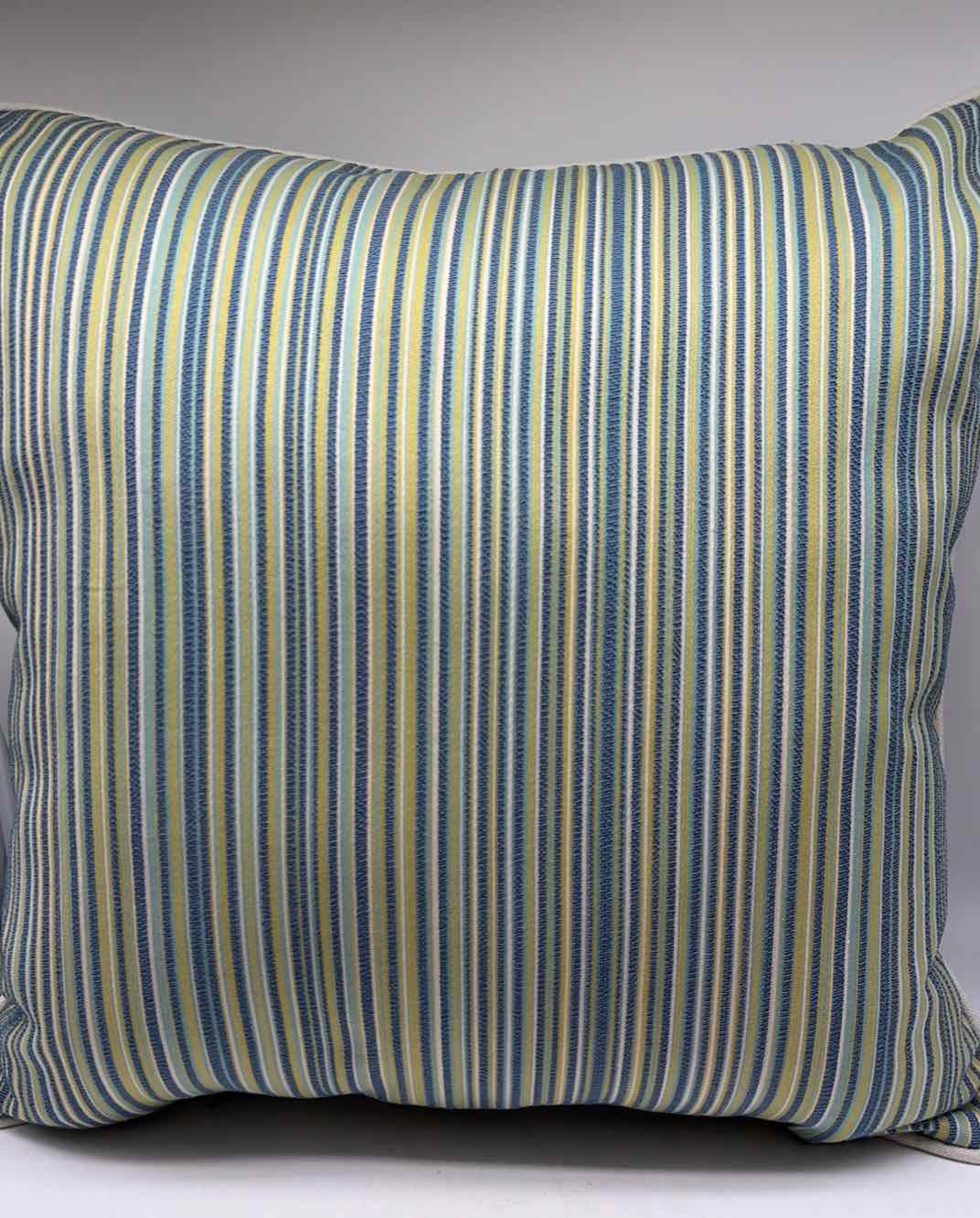 Blue & Green Striped Pillow | True Fashionistas.