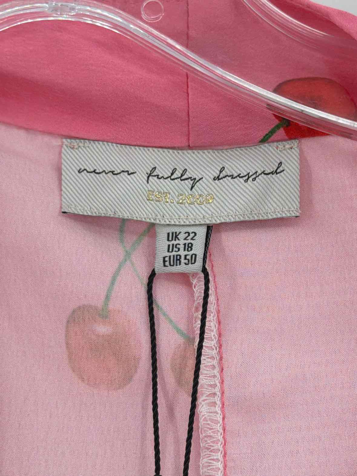 Pre-Owned Never Fully Dressed Pink Size 18 Wrap Short Long Sleeve Dress | True Fashionistas.