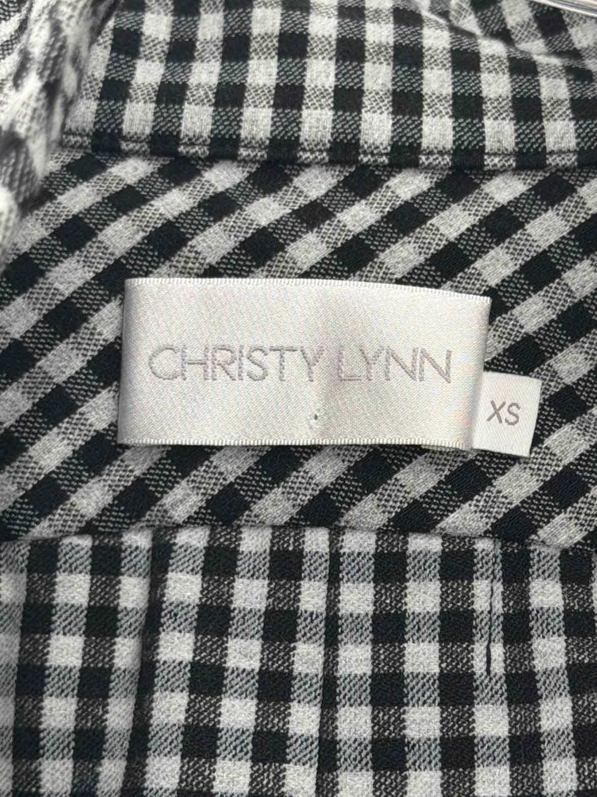 Pre-Owned Christy Lynn Black Size XS Check Print Short Long Sleeve Dress | True Fashionistas.