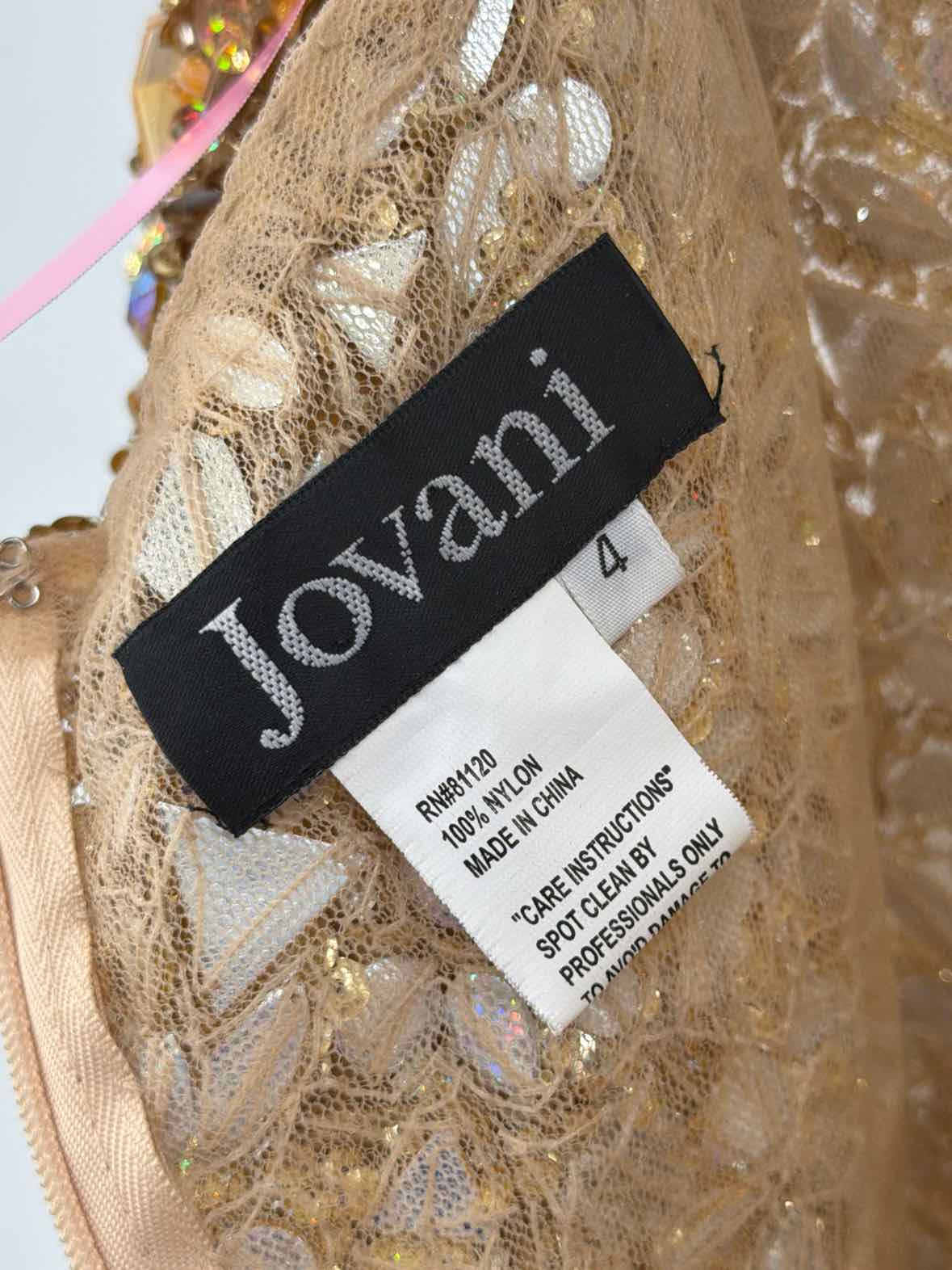 Pre-Owned Jovani Gold Size 4 Gown Long Evening Gown | True Fashionistas.