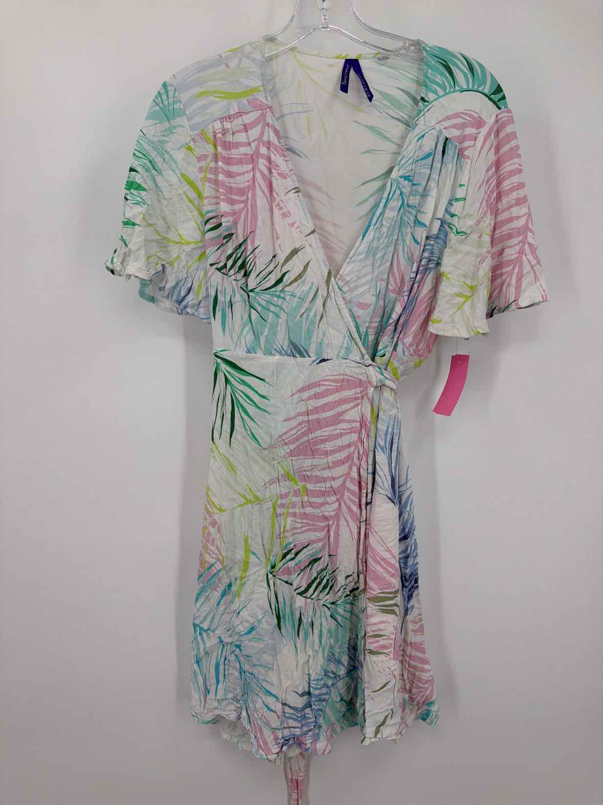 Pre-Owned Seraphina White Size 14 Wrap Short Short Sleeve Dress | True Fashionistas.