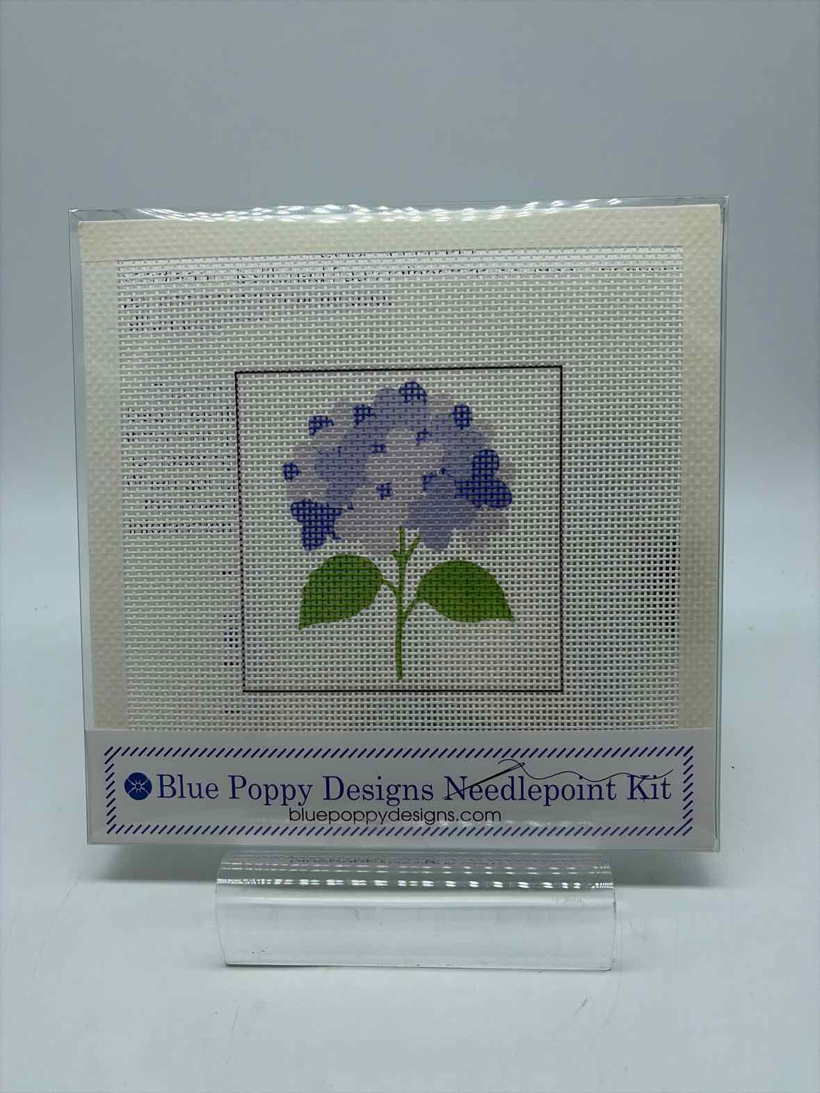 Blue Poppy Blue Hydrangea Needlepoint | True Fashionistas.