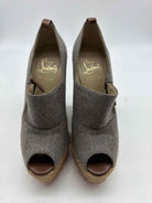 Pre-Owned Christian Louboutin Grey Size 6 Wedge Heels | True Fashionistas.