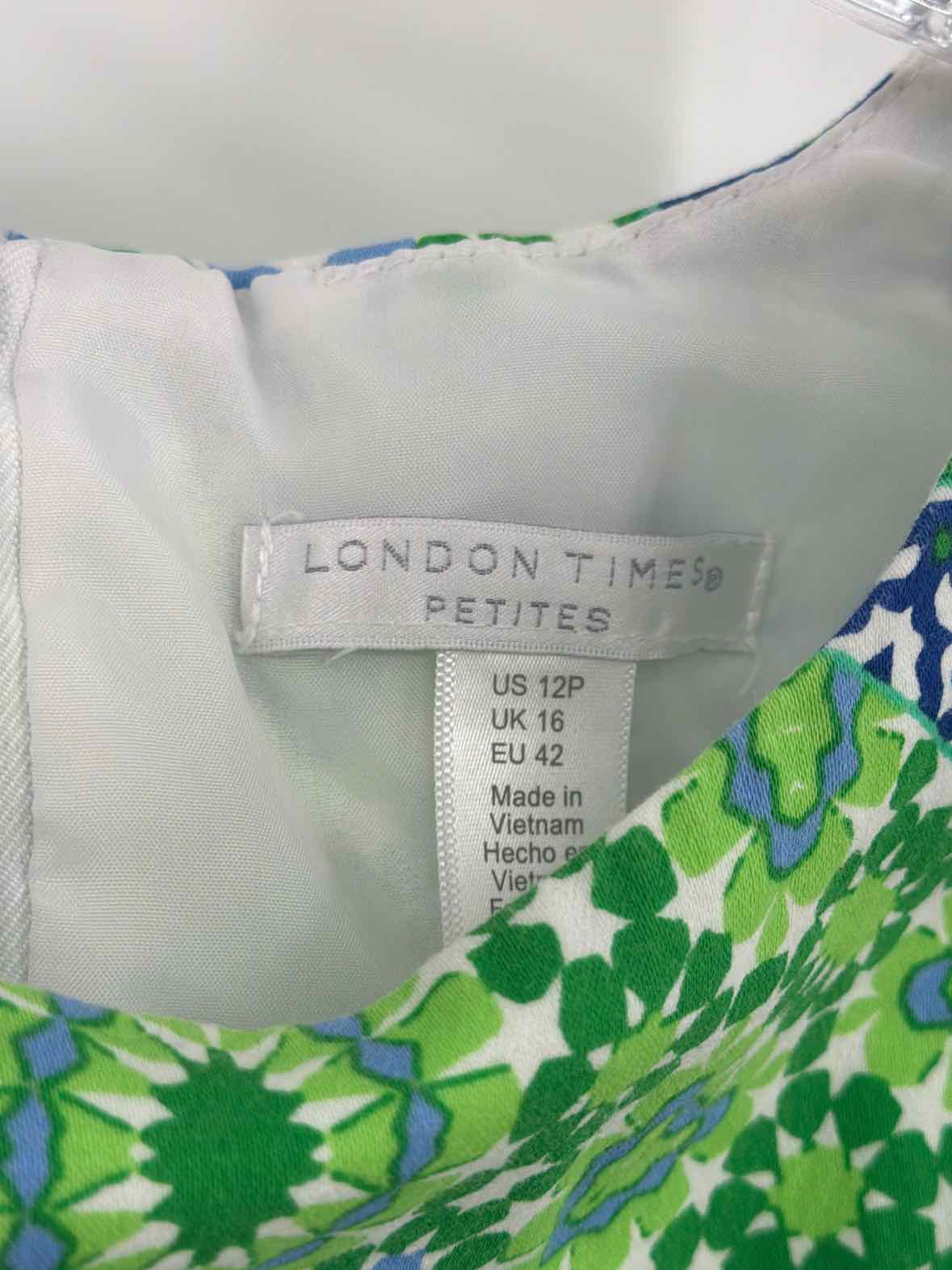 Pre-Owned London Times Green Size 12 Short Sleeveless Dress | True Fashionistas.