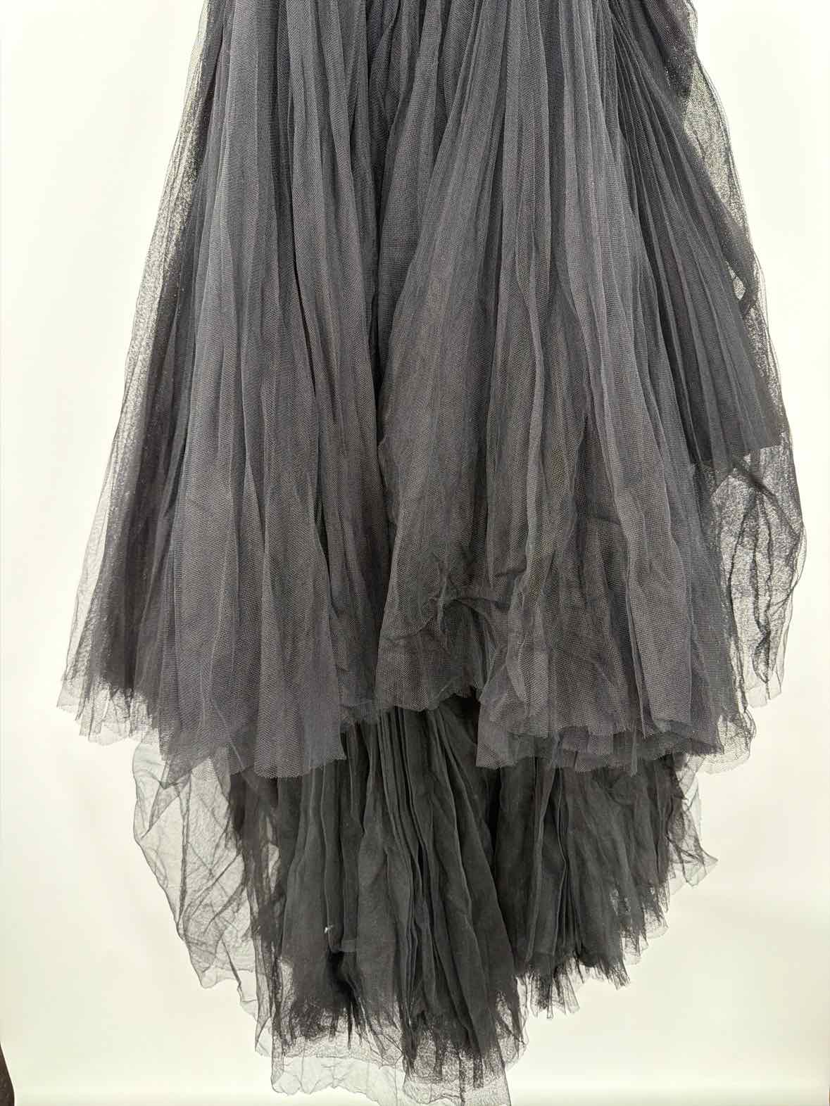 Pre-Owned Christian Dior Navy Size 4 Tulle Cocktail Midi Evening Gown | True Fashionistas.