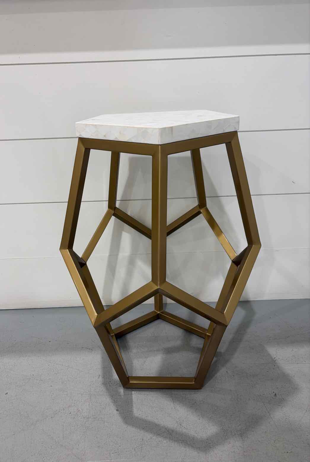 Universal Pentagonal Mother Of Pearl Top End Table | True Fashionistas.