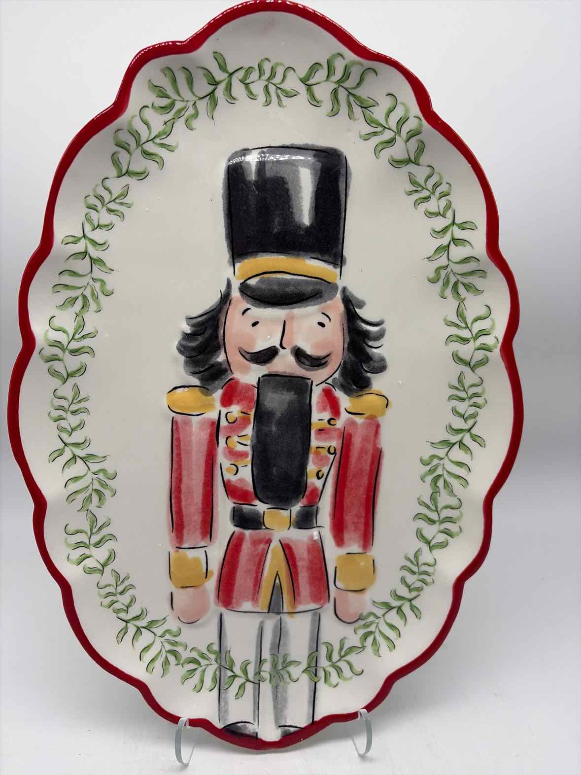 Red Ceramic Christmas Nutcracker Platter | True Fashionistas.