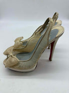 Pre-Owned Christian Louboutin Ivory Size 9 Lace Stiletto Heels | True Fashionistas.