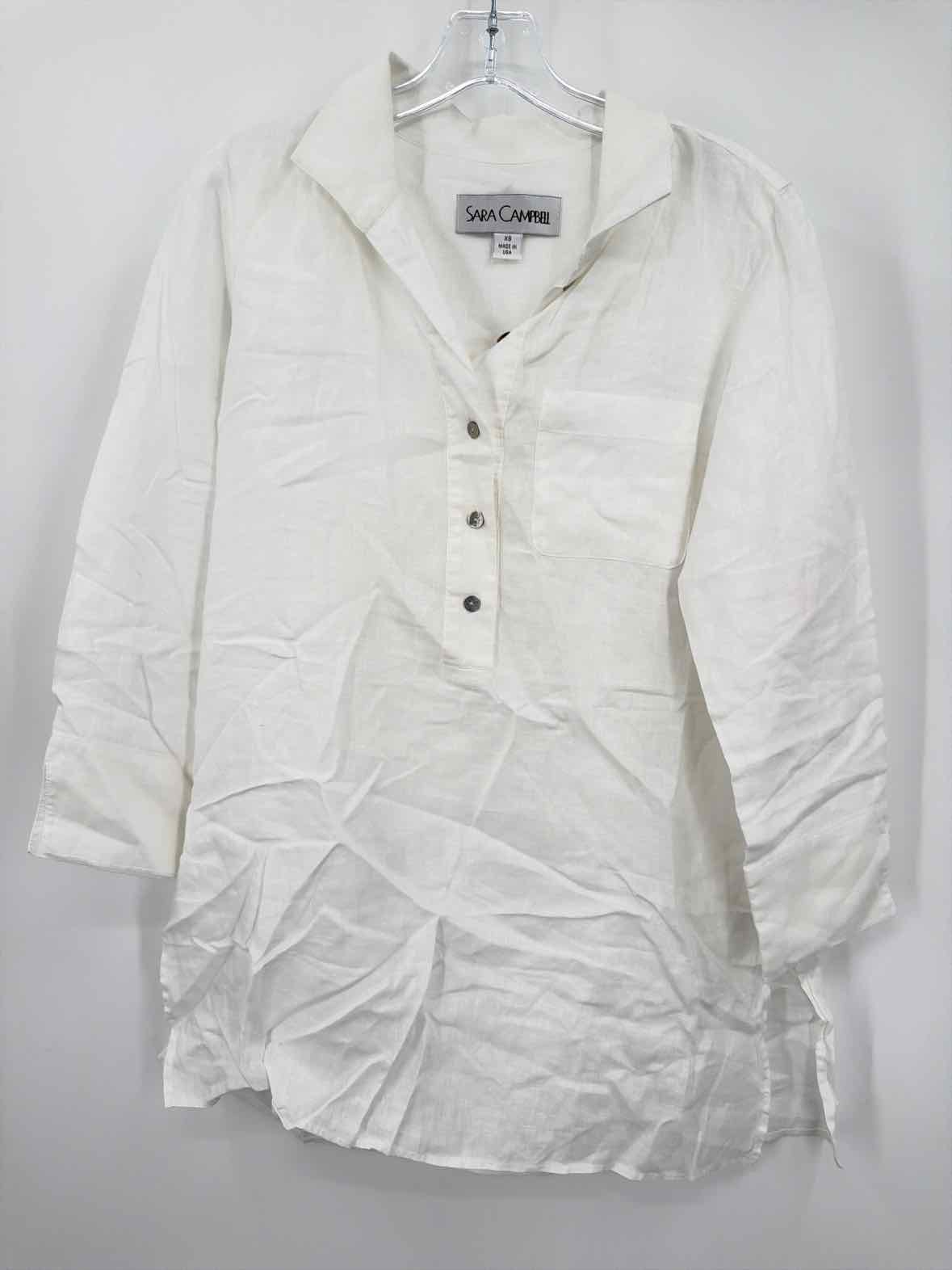 Pre-Owned Sara Campbell White Size XS Tunic Blouse | True Fashionistas.