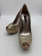 Pre-Owned Louis Vuitton Gold Size 35.5 Sequin Stiletto Heels | True Fashionistas.