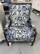 Blue Fabric Spindal Living Room Chair | True Fashionistas.