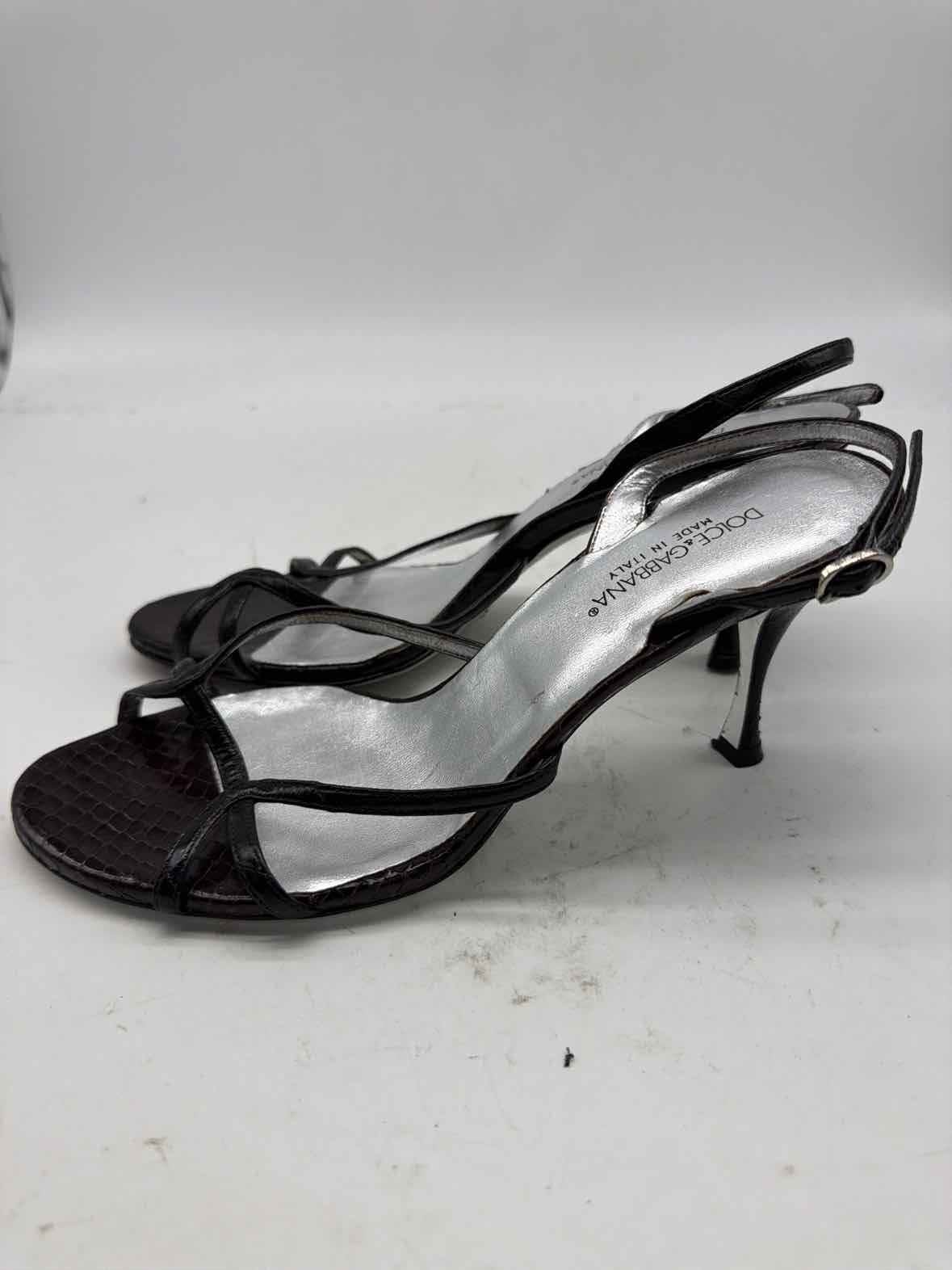 Pre-Owned Dolce & Gabbana Black Size 37.5 Strappy Heels | True Fashionistas.