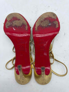 Pre-Owned Christian Louboutin Gold Size 8 Strappy Heels | True Fashionistas.