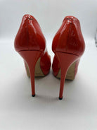 Pre-Owned Jimmy Choo Red Size 35.5 Peep Toe Heels | True Fashionistas.