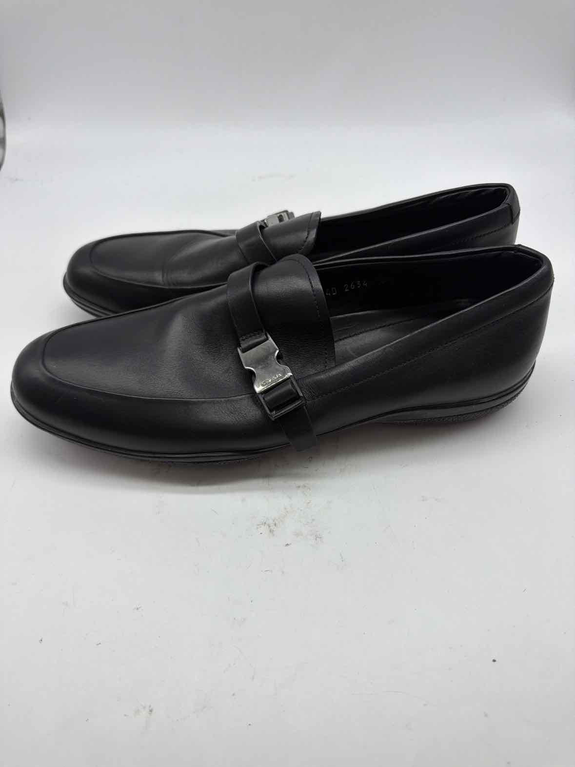 Pre-Owned Prada Black 8.5 Slip On Men's Dress Shoes | True Fashionistas.