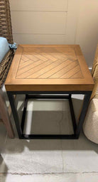 Brown Metal Outdoor End Table W/MEtal Frame | True Fashionistas.