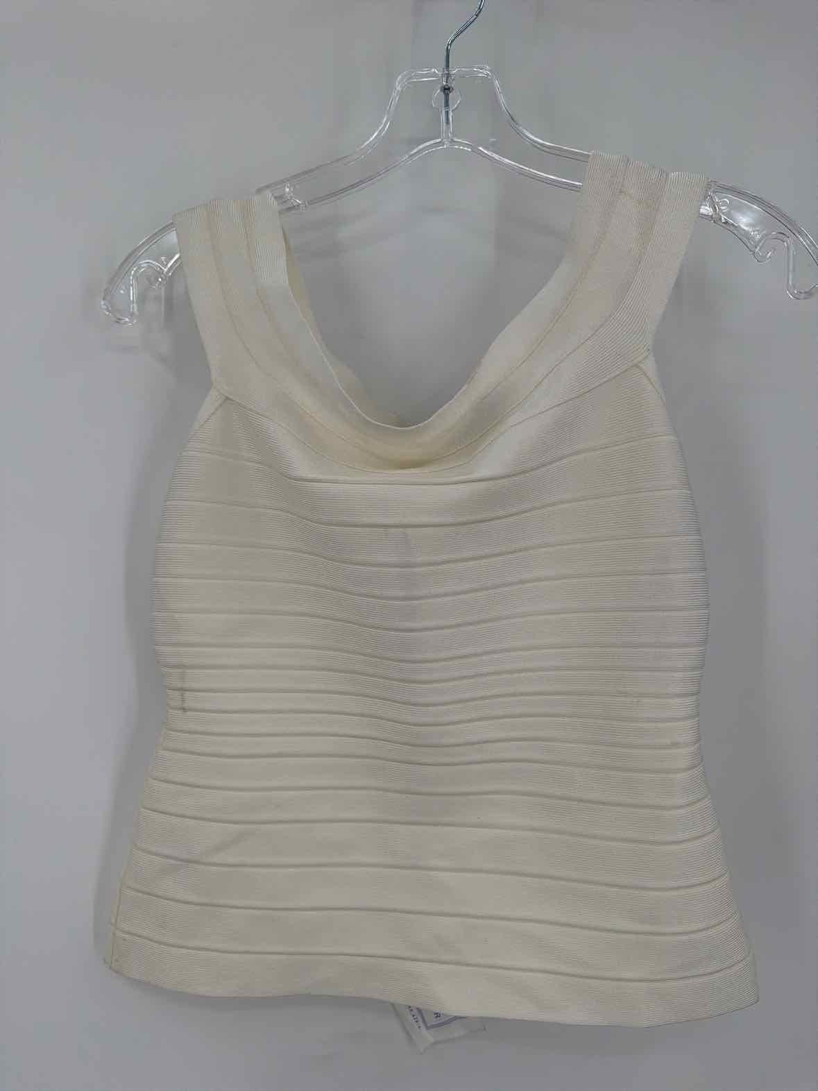Pre-Owned Herve Leger White Size Medium Knit Tank Top | True Fashionistas.