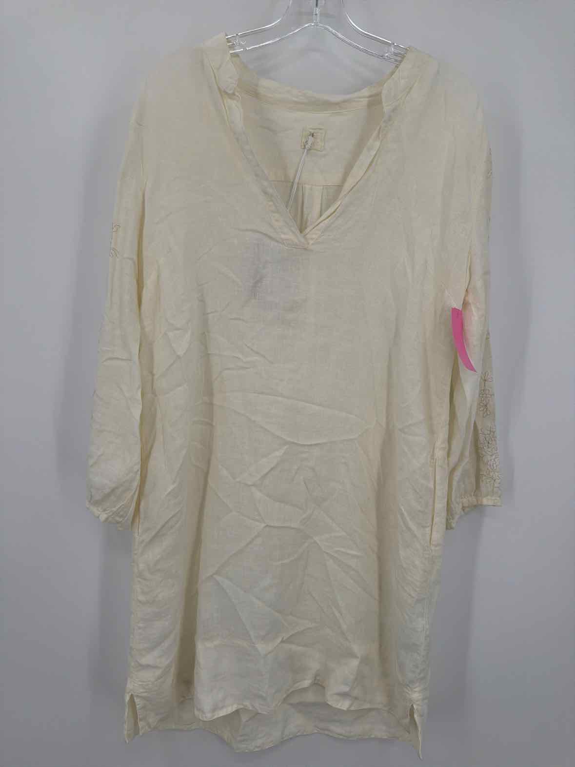 Pre-Owned 120% Lino Ivory Size Small Short Long Sleeve Dress | True Fashionistas.