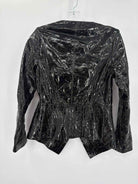 Pre-Owned Gianfranco Ferre Black Size 42/8 Patent Leather Zip Up Jacket | True Fashionistas.