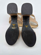 Pre-Owned Prada Tan Size 7 Patent Leather Block Heel Heels | True Fashionistas.